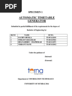 Automatic Timetable Report