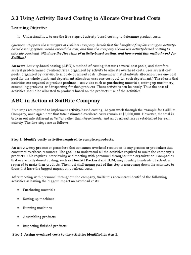 Live Example ABC Costing | PDF | Cost Of Goods Sold | Gasoline
