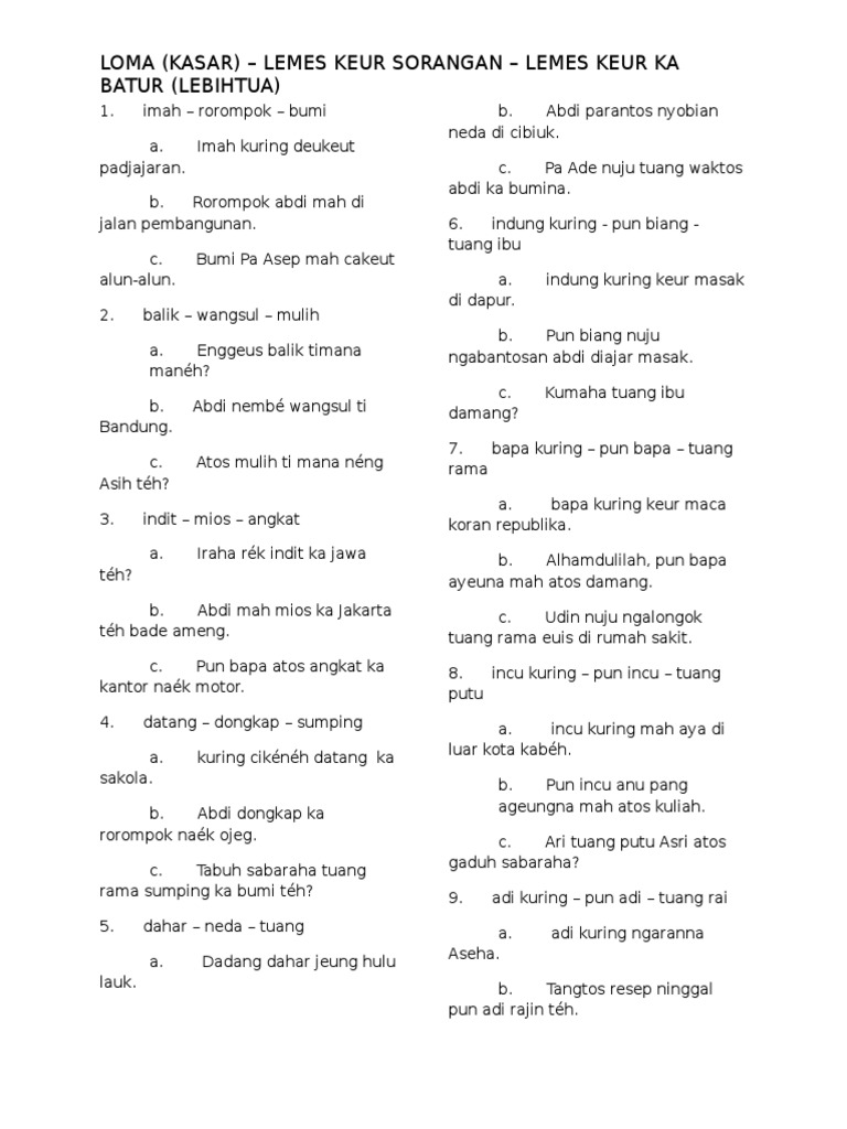 Basa Sunda | PDF