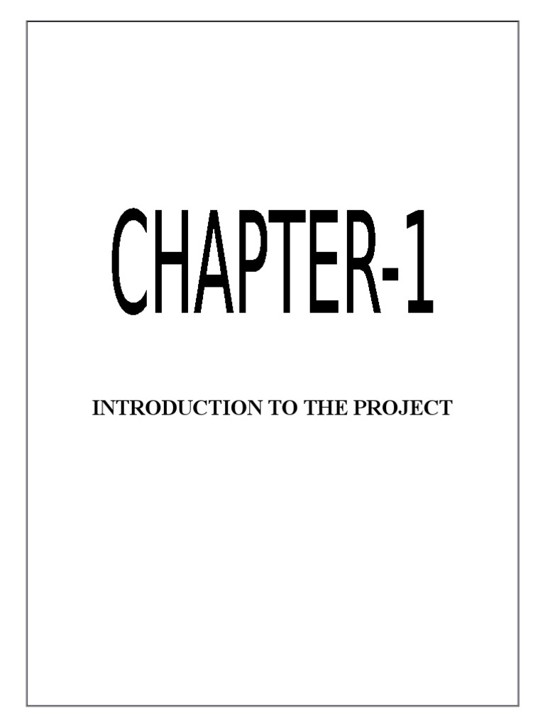 Introduction To The Project | PDF | Computers