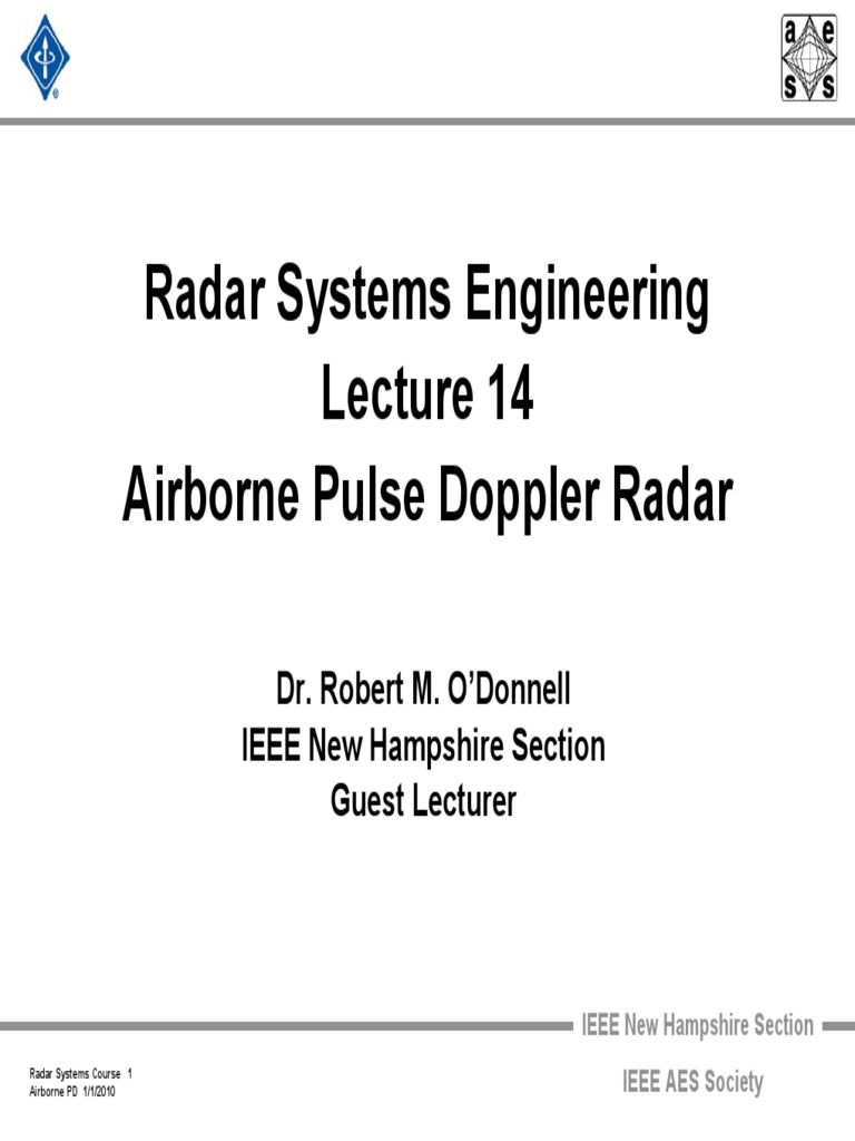 Radar 2009 A 14 Airborne Pulse Doppler Radar PDF Radar