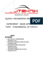 Djj3053-Engineering Mechanics Experiment: Beam Apparatus Topic: Fundamental of Statics