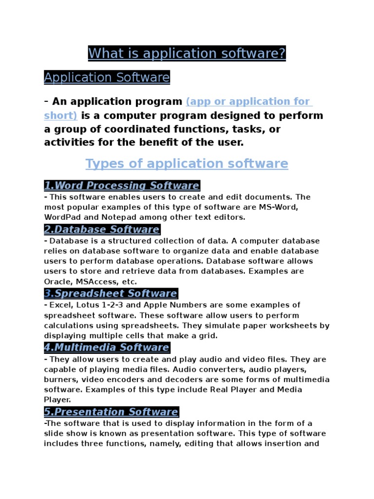 Application Software | PDF | Application Software | Spreadsheet