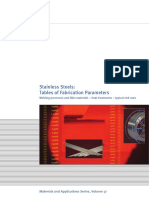 Tables of Fabrication Parameters Stainless Steel PDF