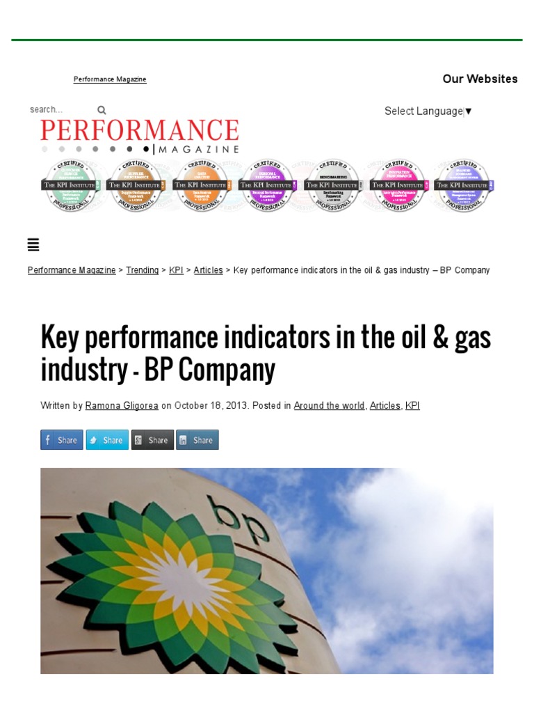 Key Performance Indicators in The Oil & Gas Industry - BP Company ...
