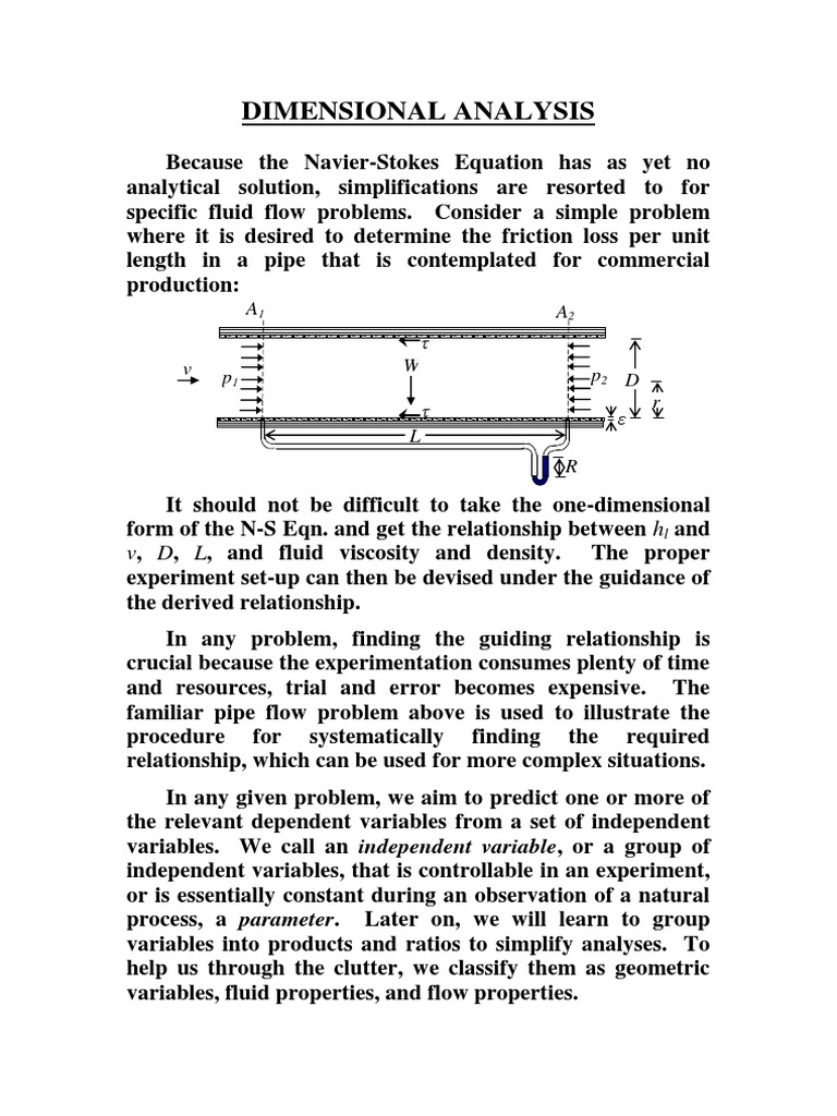 ES251 Lecture Dimensional Analysis | PDF | Fluid Dynamics | Force