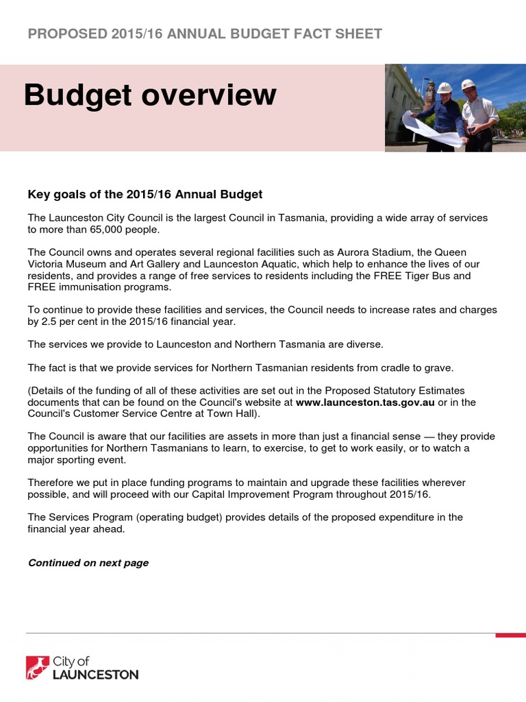 1 Budget Overview PDF Tasmania Waste Management