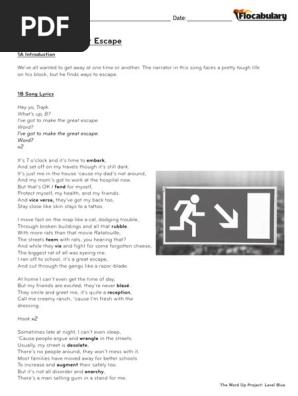 1 The Great Escape Exercises Pdf Leisure