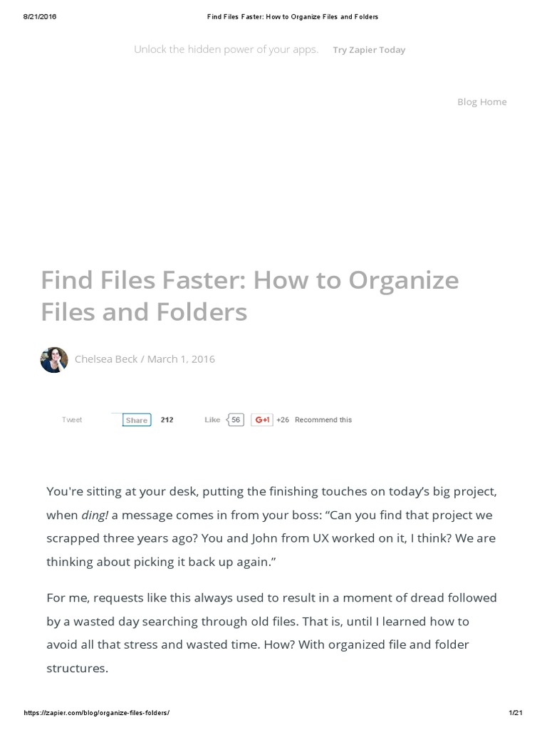 Find Files Faster - How To Organize Files and Folders | PDF | Computer ...