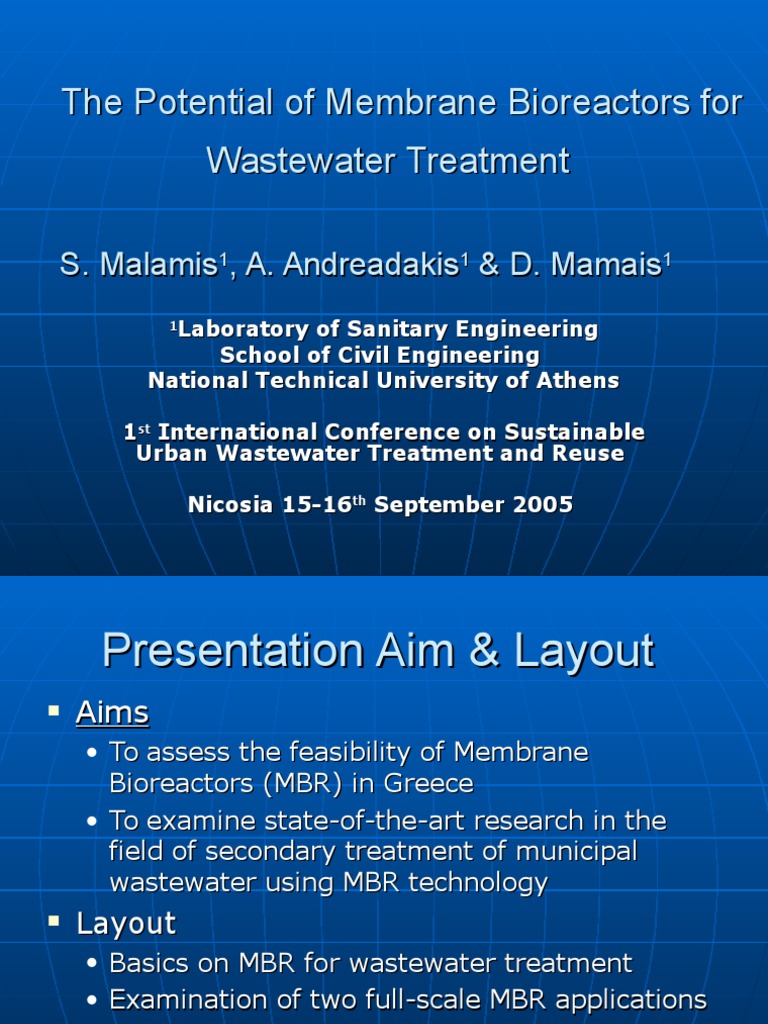 Membranebioreactor.ppt Membrane Environmental Engineering