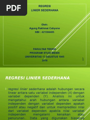Regresi Linier Sederhana Ppt