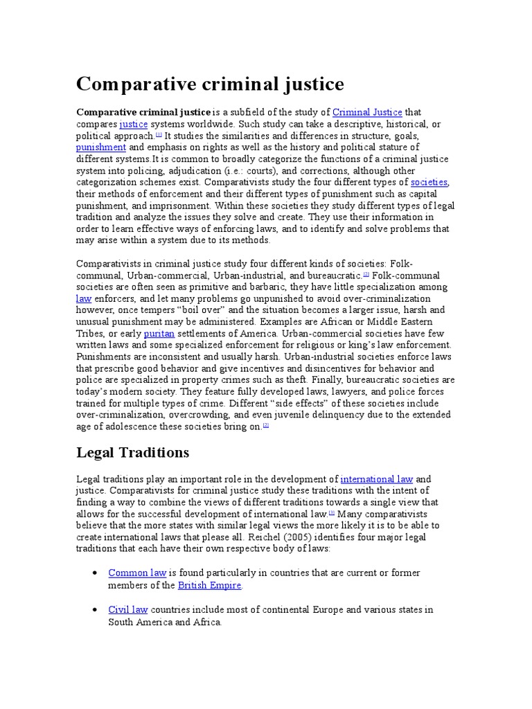 Comparative Criminal Justice Systems | PDF | Misconduct | Criminal Justice