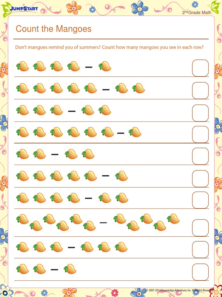 Count the Mangoes Activity for 2nd Grade | PDF