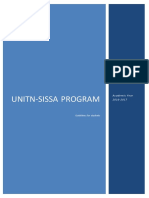 Unitn-Sissa Program: Academic Year 2016-2017