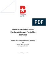 Gobierno – Economía – Vida Plan Estratégico para Puerto Rico 2017-2020