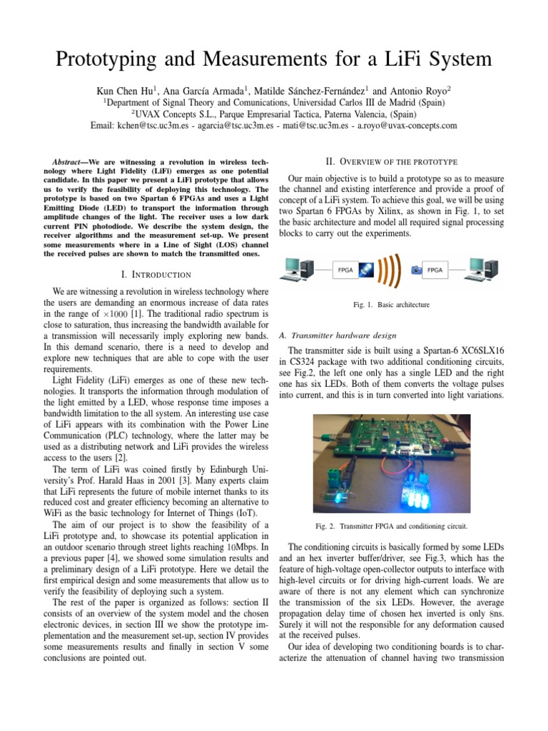 Prototyping and Measurements For A Lifi System | PDF | Electronic ...