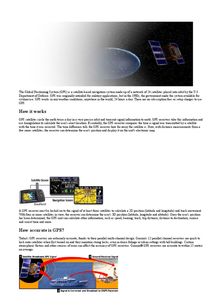 Gps System PDF Global Positioning System Satellite