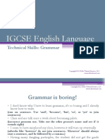 IGCSE English Language: Technical Skills: Grammar