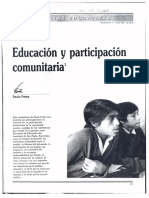 Paulo Freire - Educación y Participación Comunitaria PDF