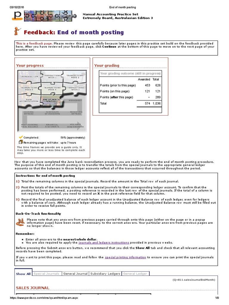 End of Month Posting | PDF | Debits And Credits | Revenue