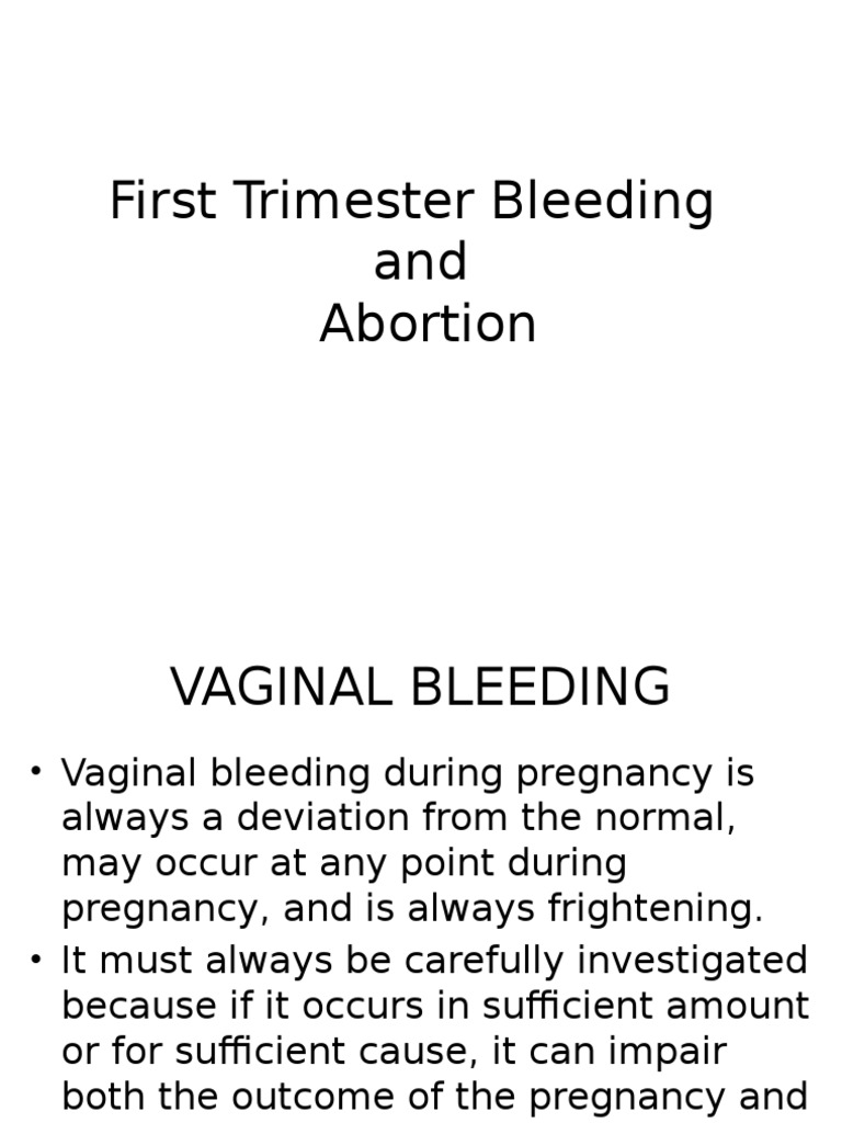 First Trimester Bleeding Report PDF Miscarriage Pregnancy