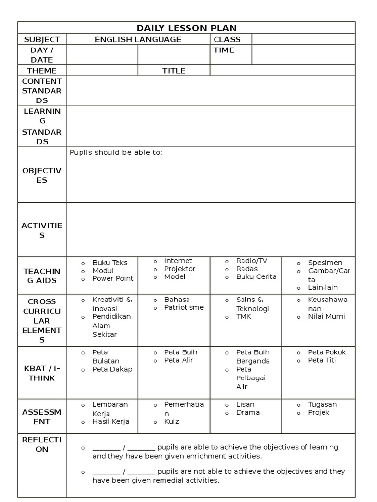 Daily Lesson Plan: Pupils Should Be Able To | PDF | Foreign Language ...