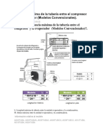 Distancia Máxima de La Tubería Entre El Compresor y El Evaporador NORMAL