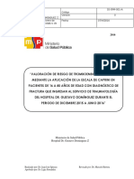 Valoración de riesgo de tromboembolia pulmonar mediante la escala de Caprini