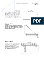 CE 400 Structural Mechanics Dr. R. Burgueño Fall 2016 Page 1 of 2