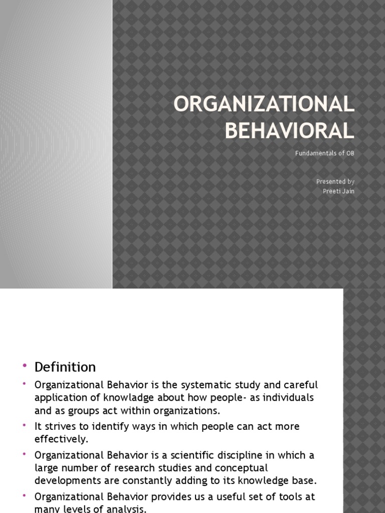 Organizational Behavioral: Fundamentals of OB | PDF