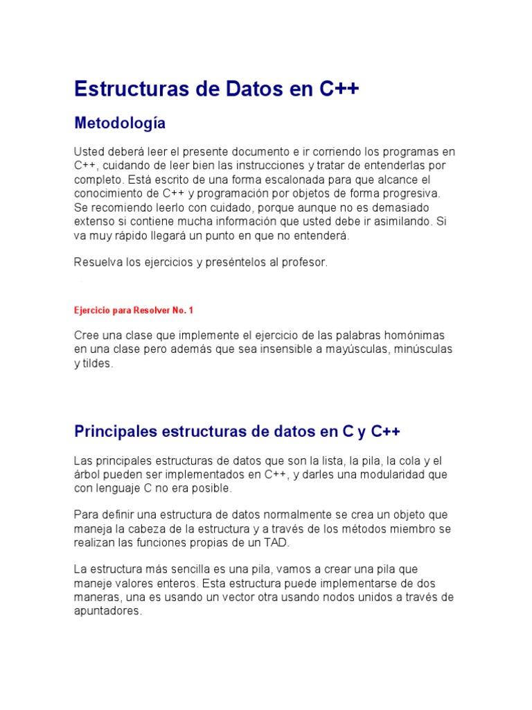 Estructuras de Datos en C | PDF | C ++ | Ingeniería de software