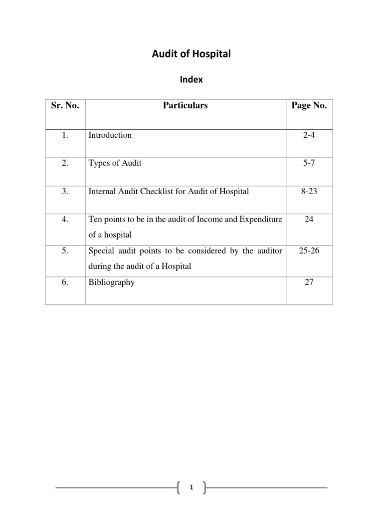 Audit of Hospital | PDF | Internal Audit | Audit
