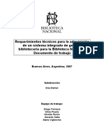 Requerimientos Tecnicos Pliego de licitación para sistema integrado de gestión de la biblioteca nacional de argentina
