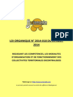 Loi 2014 18 Competences Modalites D Organisation Et Fonctionnement Des Collectivites Territoriales Decentralisees