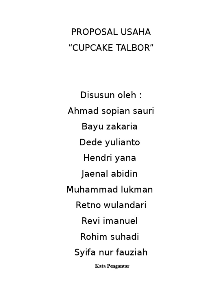 Contoh Proposal Usaha Kue Bolu - Simak Gambar Berikut