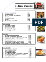 Les Deux Moulins Menu