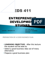 Entrepreneur Development Studies: Lecture Note 2012/2013 ACADEMIC Session Lecturer: Babajide A.A