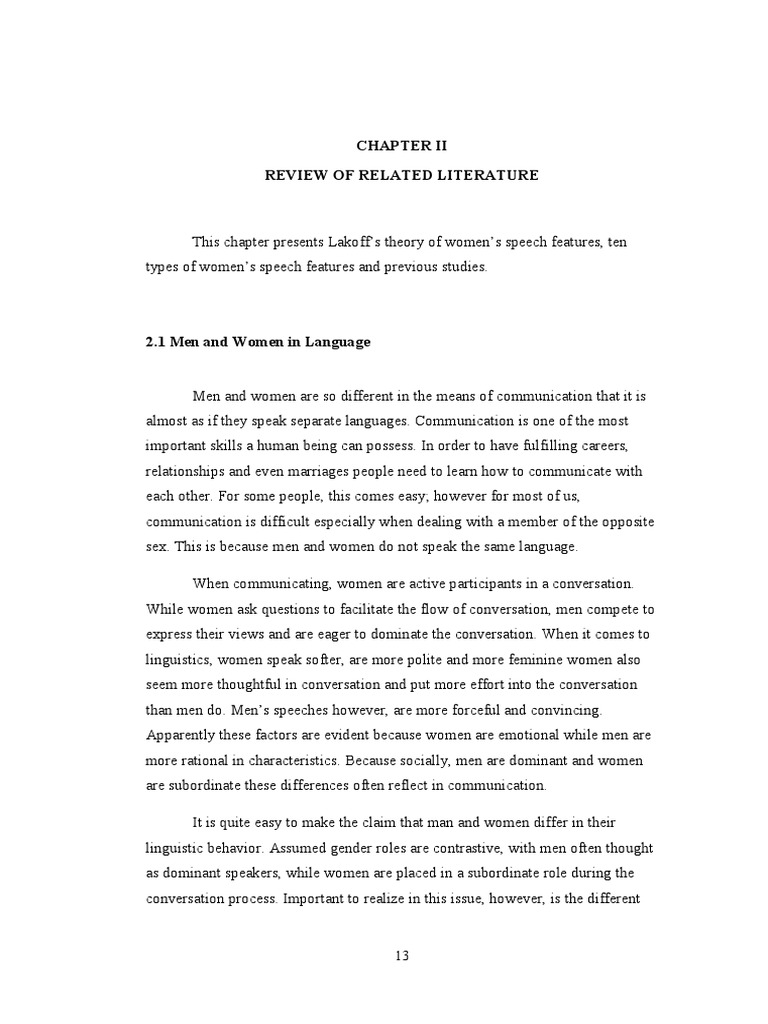 Women's Speech | Pdf | Linguistics | Gender Role