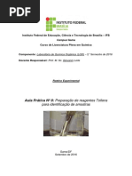 8- Prática N° 8 - Preparação de reagentes Tollens para identificação de amostras