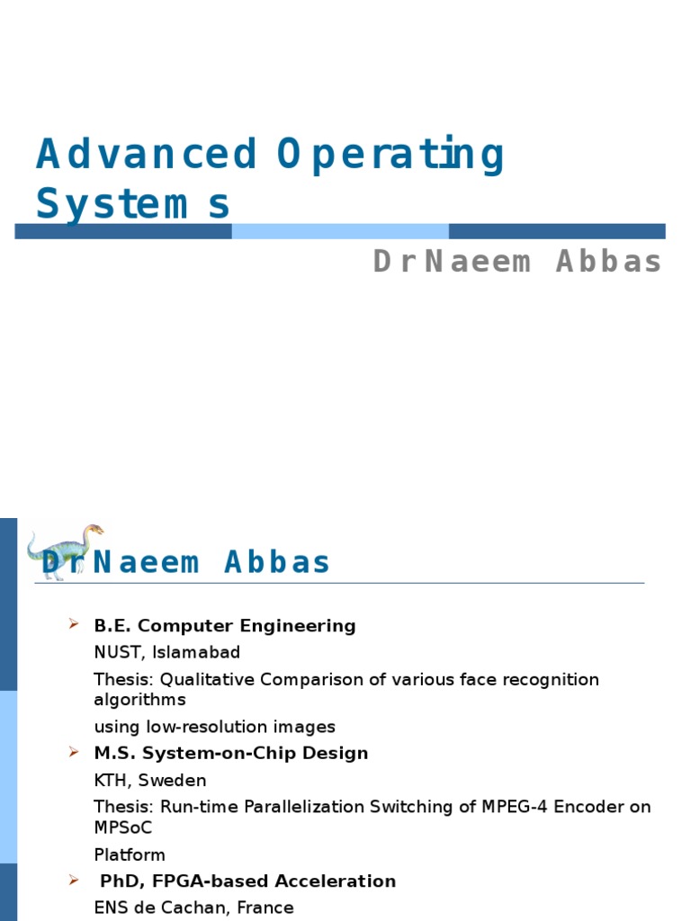 Adv Operating Sys Lecture 1 Pdf Computer Data Storage Process