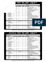Human Army Record Sheet: Player Name: - Nation