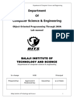 OBJECT ORIENTED PROGRAMMING LABmanual jntu.doc