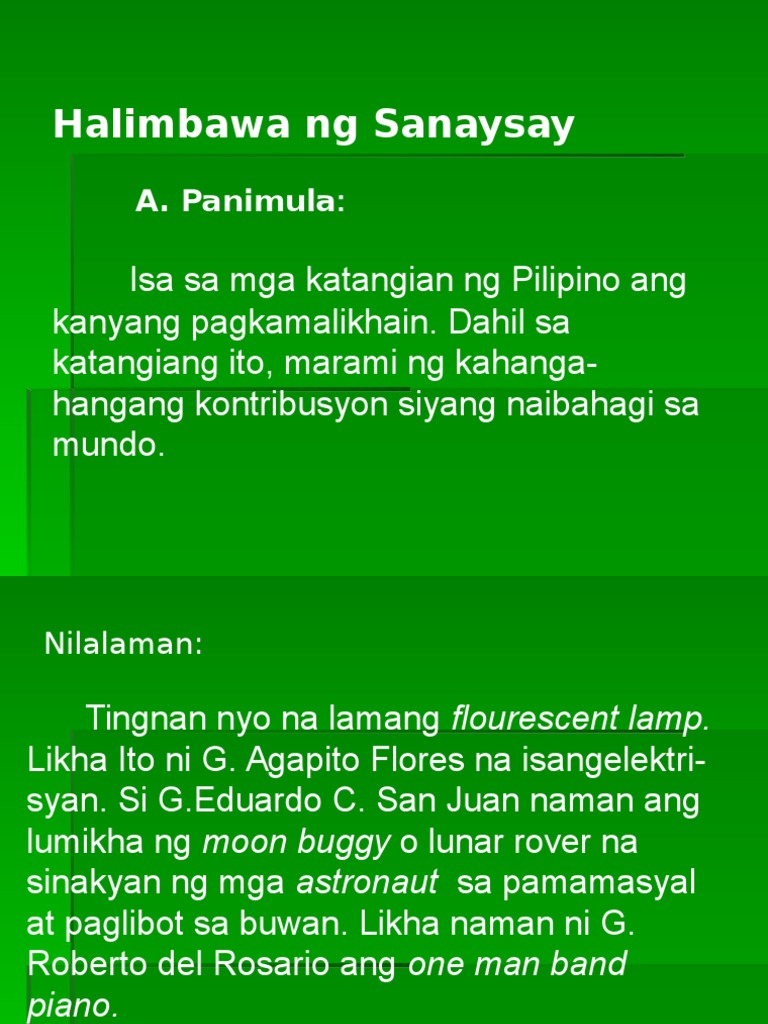 Halimbawa NG Sanaysay | PDF
