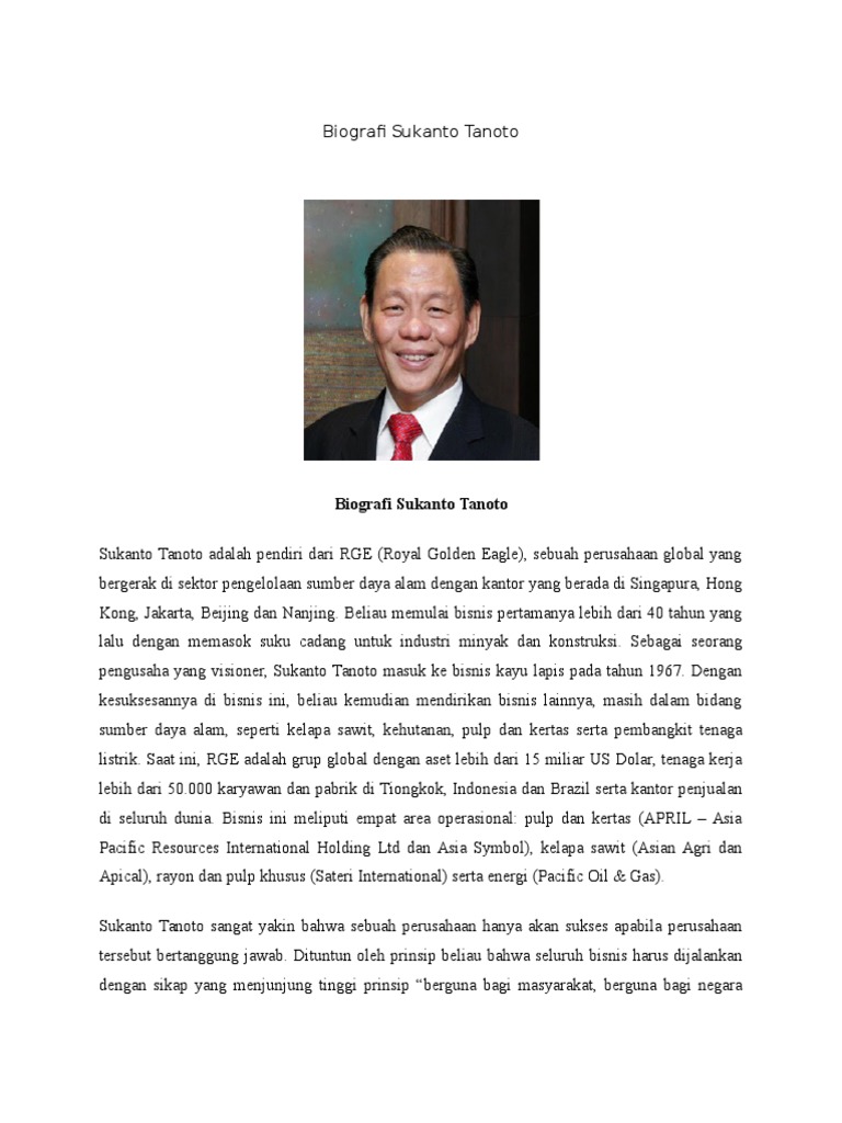 Biografi Sukanto Tanoto | PDF