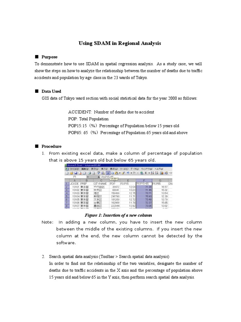 Using SDAM in Regional Analysis: Figure 1: Insertion of A New Column ...