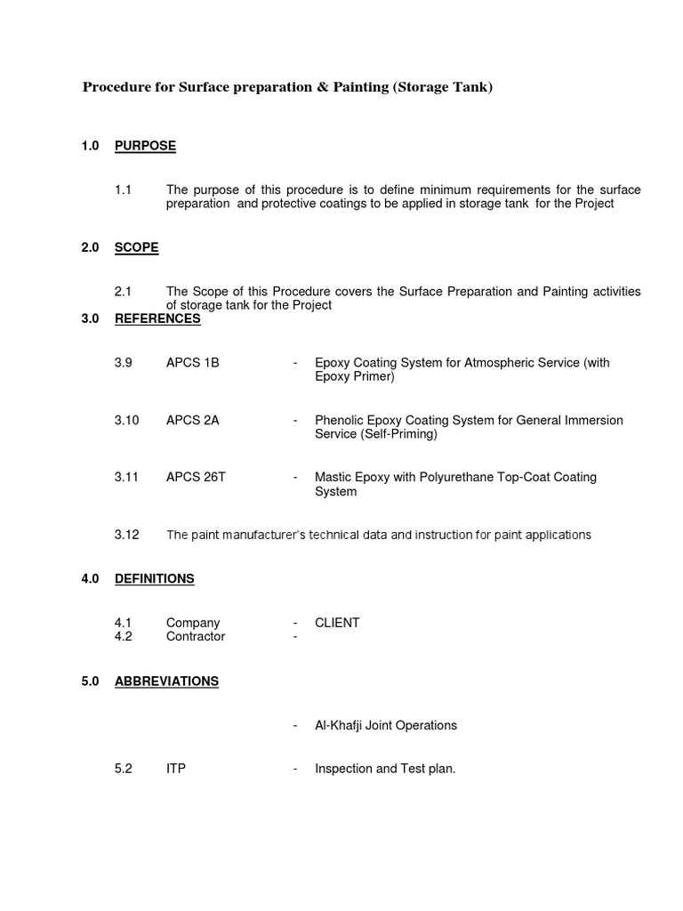 Surface Prep & Painting for Storage Tanks | PDF | Paint | Calibration