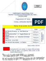 Campeonato Magisterial Programación 10° Fecha Futsal Master