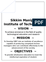 Sikkim Manipal Institute of Technology: Vision Mission