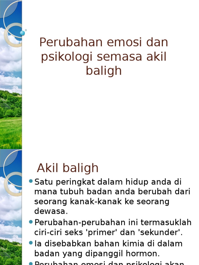 Perubahan Emosi Dan Psikologi Semasa Akil Baligh Pdf