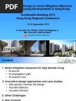 Case Study of Design for Noise Mitigation Measures for Public Housing Developments in Hong Kong